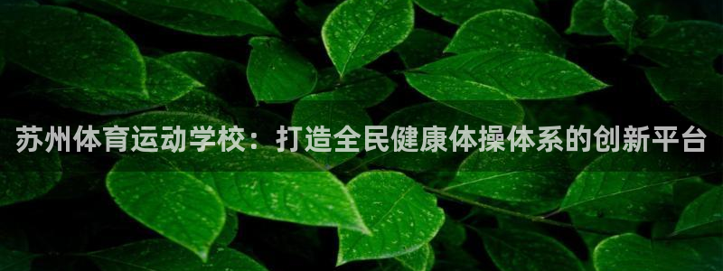 yy易游体育电竞怎么样：苏州体育运动学校：打造全民健康体操体